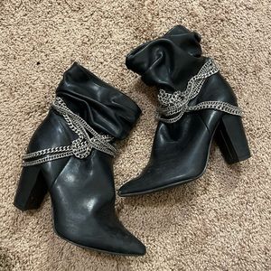 Forever 21 black chained up boots